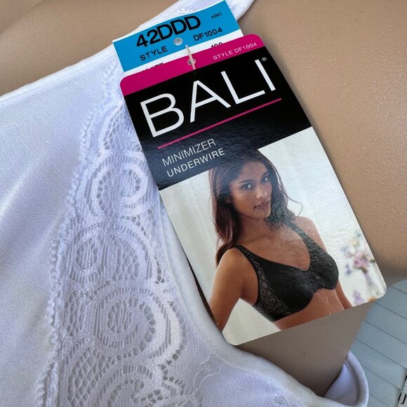 Bali Womens White Underwire Minimizer Bra 42DDD Adjustable Straps Style DF1004 - Picture 10 of 16